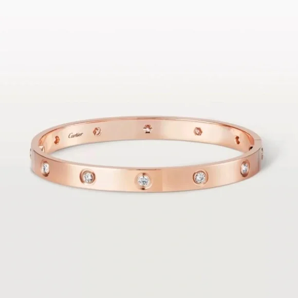 CARTIER LOVE BRACELET - ROSE GOLD - 10 DIAMONDS - Picture 4 of 4